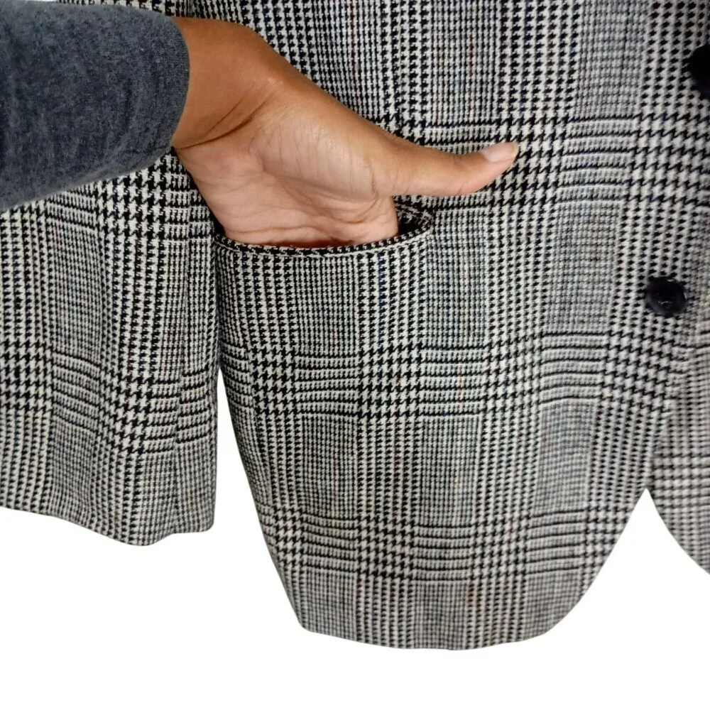 Gino Cappelli Blazer Jacket Sz 42S Men Black & White Glen CheckProfessional Wear